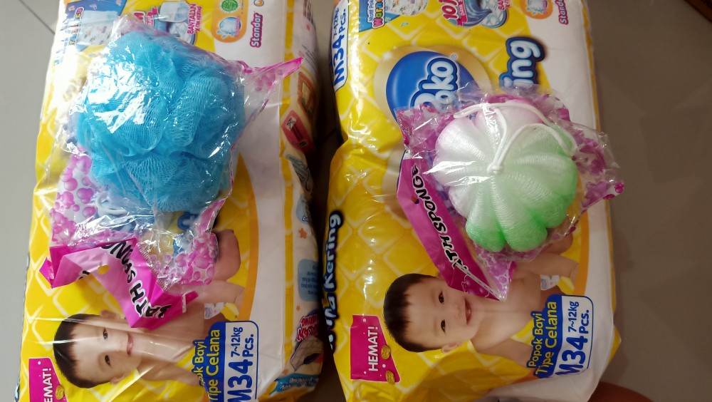 Shower Puff Bath Sponge Mandi Labu Spons Mandi Warna Rainbow Spon Lap Bulat Pelangi Warna Warni