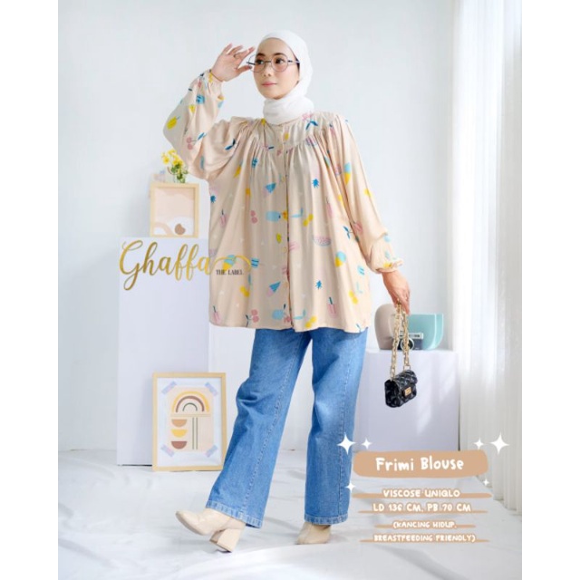 Blouse muslimah motif / Frimi blouse by ghaffa the label / Blouse motif kekinian