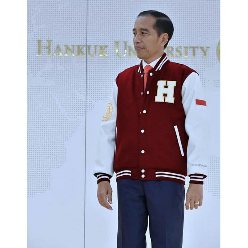 Jaket Pria Varsity Hankok Maroon