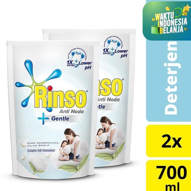 Ready Stok - Rinso Detergen Cair Gentle 700Ml Twin Pack