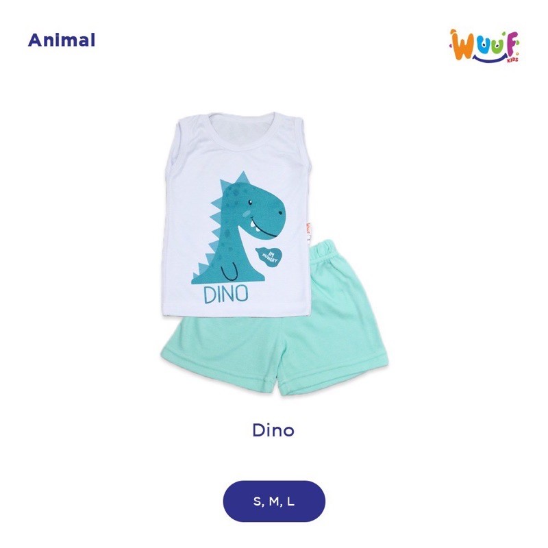 Setelan Kutung/Setelan Singlet Bayi/Anak Motif Animal (WUUF KIDS)