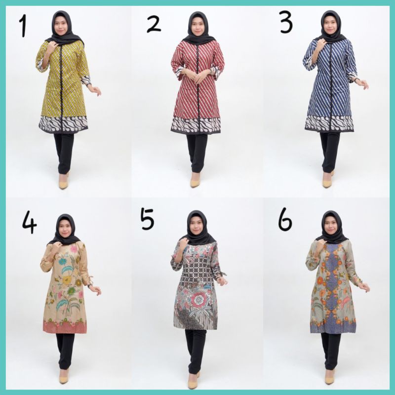 TUNIC BATIK WANITA MOTIF BATIK DIANPUTRI LAO BU AB BATIK WAYANG TUNIK KEKINIAN