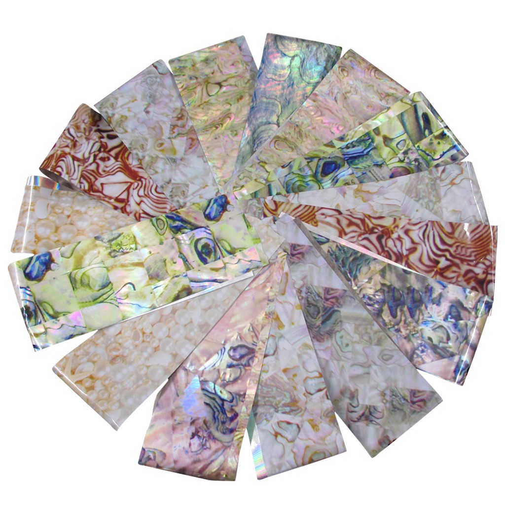 

16 pcs Holographic Langit Berbintang Gradien Marmer Desain Kuku Foil Kertas Kuku Nail Art Dekorasi