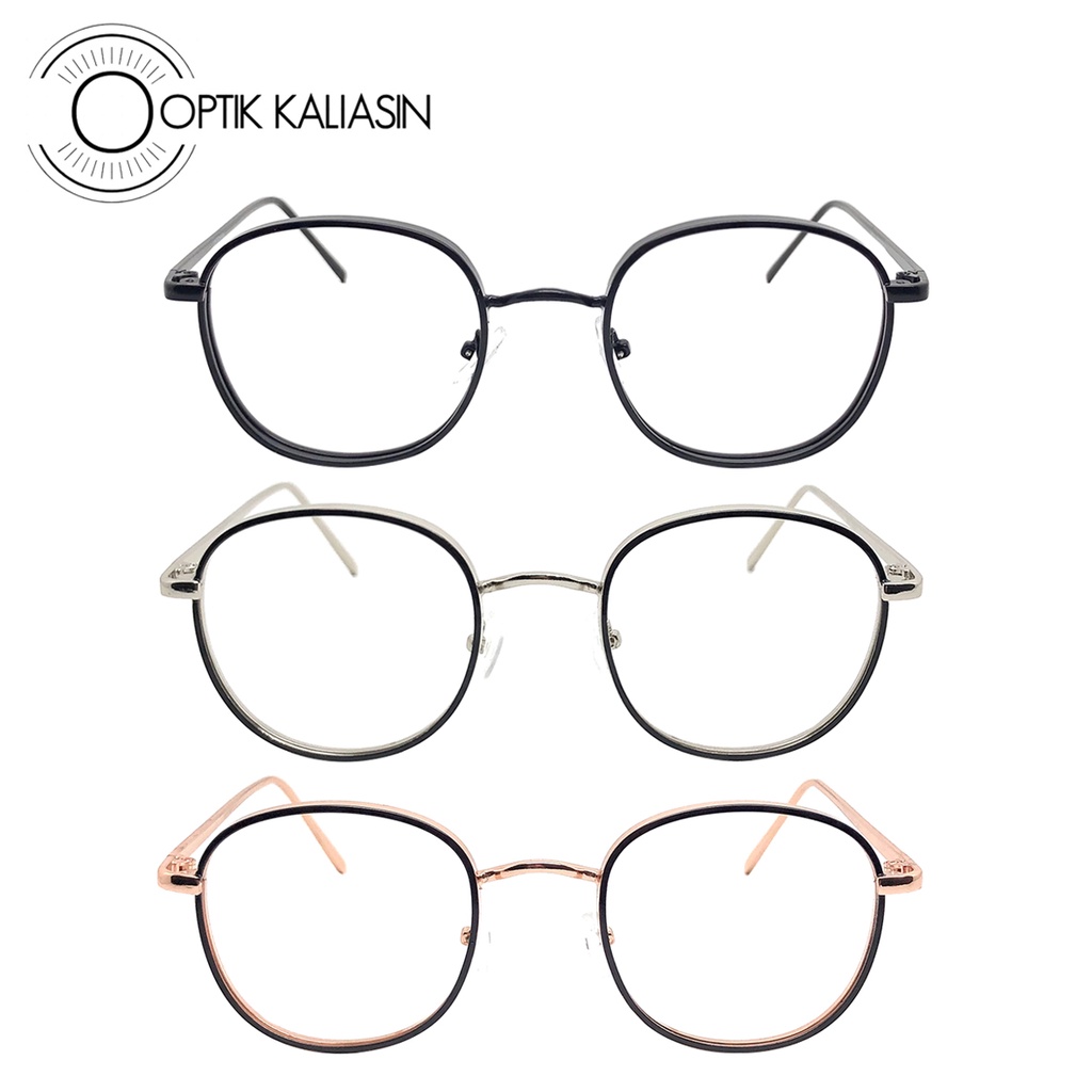 OPTIK KALIASIN - Frame Kacamata pria wanita besi bulat tebal korea minus anti radiasi photochromic 2
