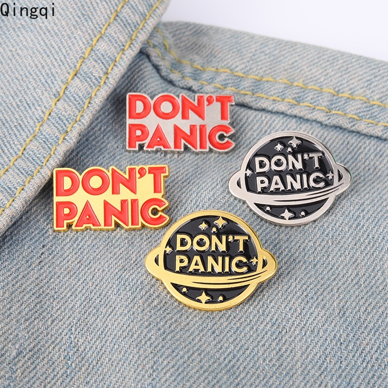 Bros Pin Enamel Desain Kartun Globe Luar Angkasa Don 't Panic Planet