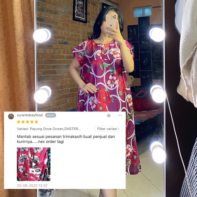 Sapasara - Daster Bali / Daster Payung Kantong Bahan Rayon Adem LD 110 Selutut Busui Friendly Kancing Depan Etalase  1
