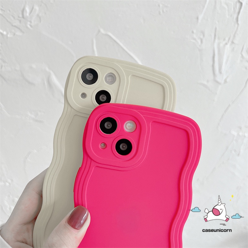 Casing iPhone 7 8 Plus XR 11 12 13 Pro MAX X XS MAX 7 Plus 8 Plus Shockproof Aksen Gelombang Warna Permen