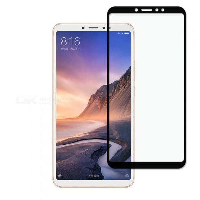 New Temperedglass Xiaomi Mi Max 3 Fulllayar Colour Frame 2.5D Glass - Hitam Move To Mymisi
