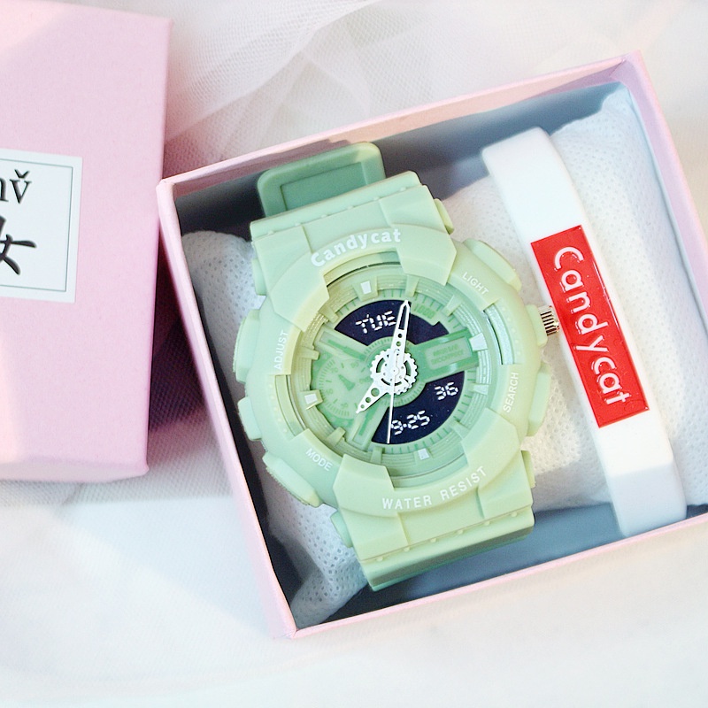 Jam Tangan Wanita A0084 Versi Korea Jam Tangan Elektronik Olahraga Silikon Korea