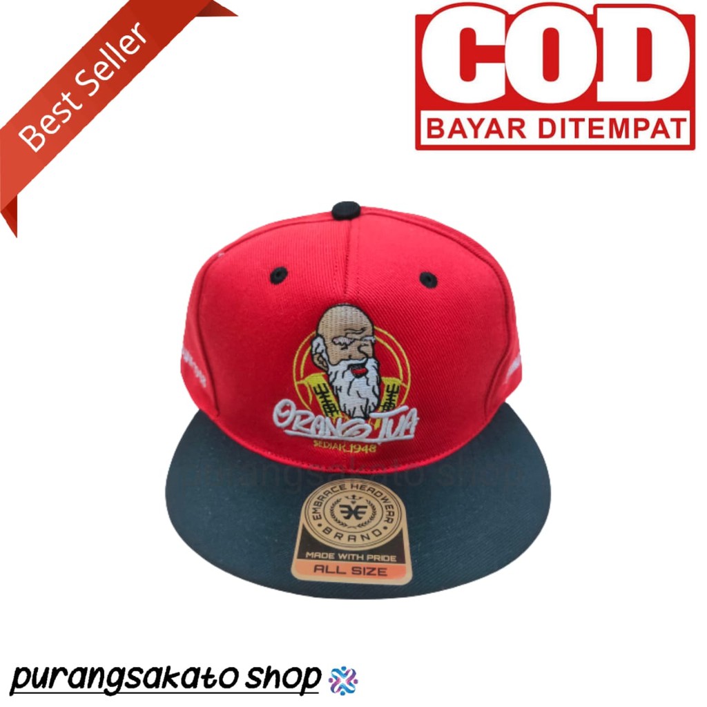 Topi hip hop snapback bordir ORANG TUA_PURANGSAKATO SHOP