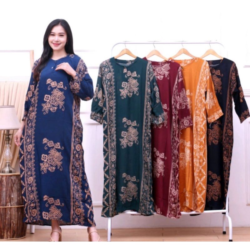 Daster Wanita Longdress Busui Kancing Depan motif  Mitha