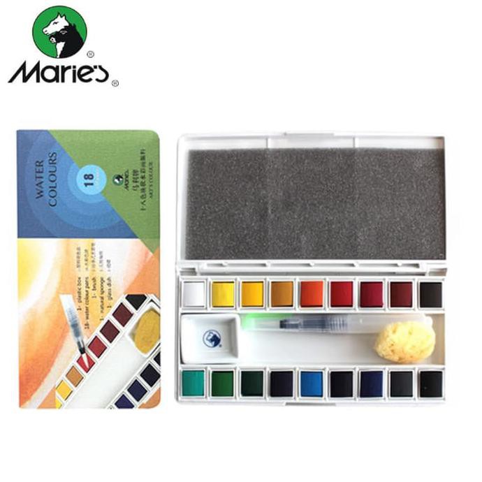 

HOT SALE Cat air Maries solid watercolour / watercolor 18 set pocket box