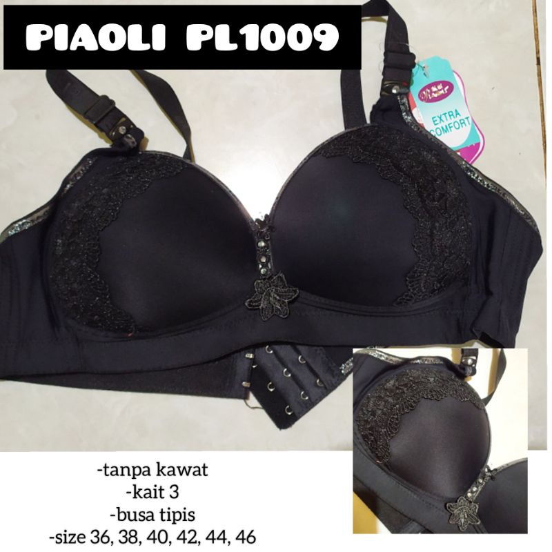 BH BRA PIAOLI PL1009 KAIT TIGA TANPA KAWAT BUSA TIPIS | BRA BROKAT RENDA CANTIK