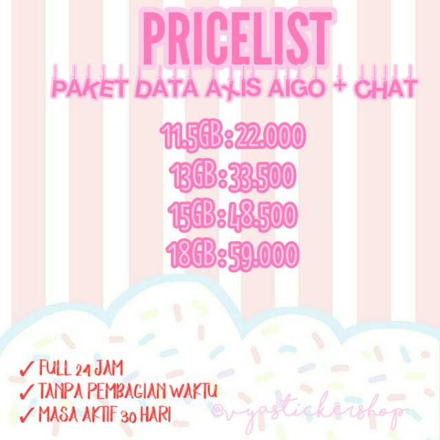 PAKET KUOTA MURAH AXIS AIGO + CHAT