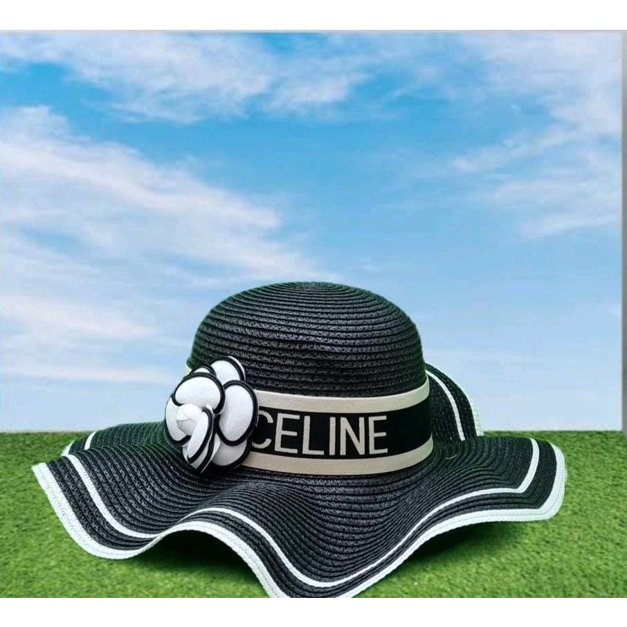 Topi pantai celine flower gelombang