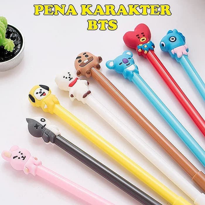 

Pulpen Karakter BT21 BTS Pena Gel Cair Karakter Kartun K Pop Unyu Moti - Bu244