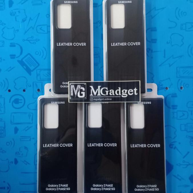 Original Samsung Galaxy Z Fold2 Fold 2 Leather Cover - Hitam