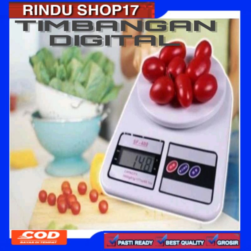 (RS)Timbangan Digital Elektrik Scale Dapur SF400 Pengukur Berat Makanan 10kg (free batu baterai)