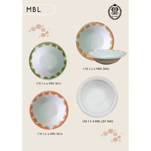 LILIA 7 INCH MANGKUK MAKAN MAHKOTA MANGKUK KERAMIK MANGKUK BAKSO MANGKOK CERAMIC BOWL