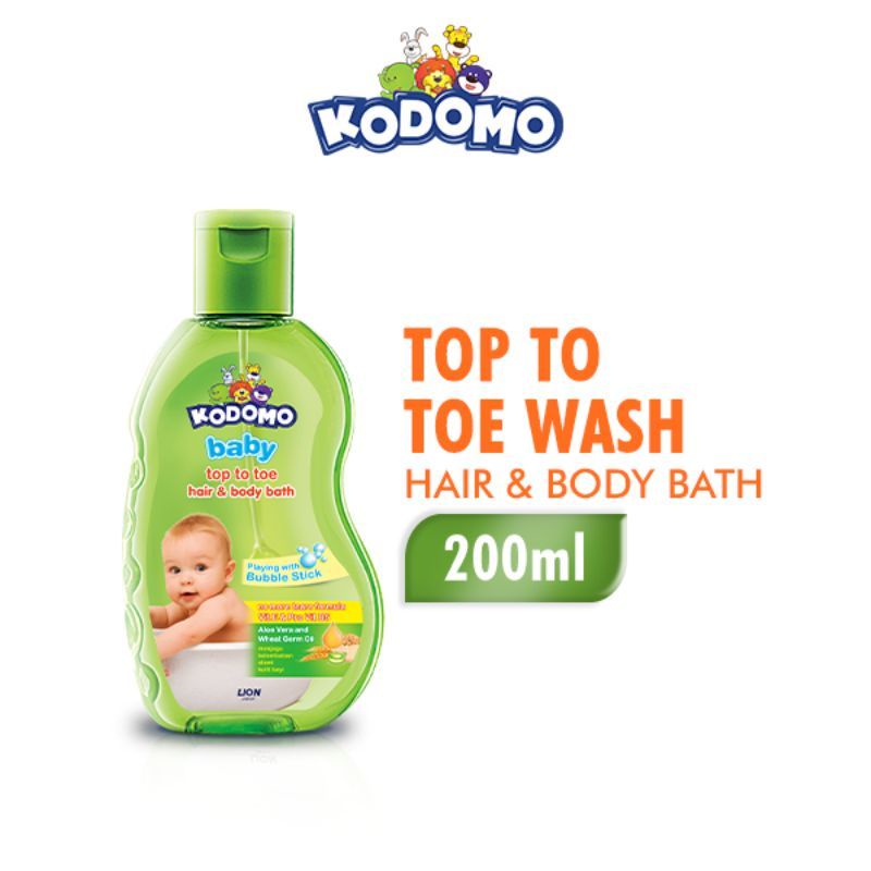 Kodomo Top to Toe Wash 200ml Hair and Bath 2in1 Sabun Shampo Bayi dengan Bubble Stick