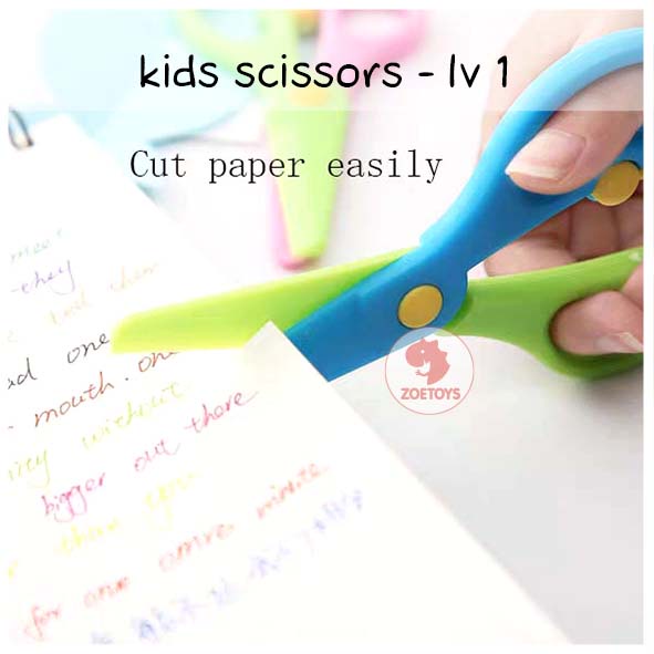 Zoetoys Kids Scissors Lv 1 2 | Kidipulse Kidicut Security Safety Training Scissors Gunting Plastik Besi ujung tumpul Belajar Menggunting Anak 2 tahun