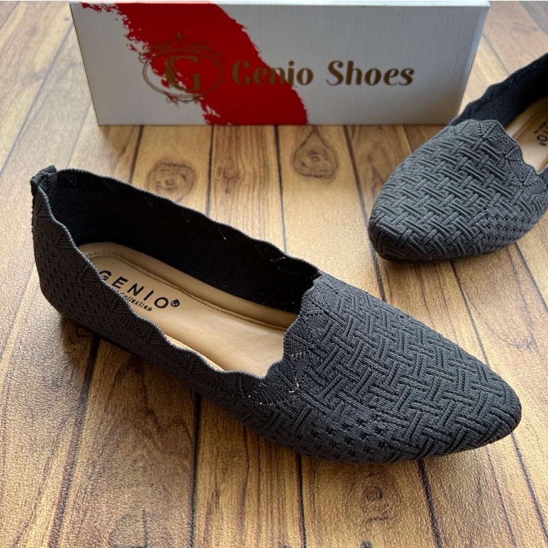 Sepatu flat Wanita Rajut Impor Genio