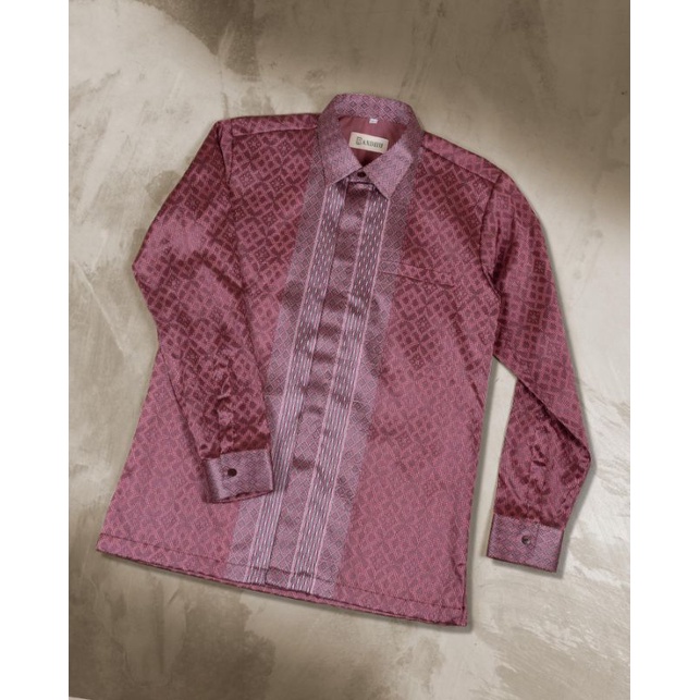 kemeja tenun pria lengan panjang ethnic baron songket - kemeja tenun ethnic songket baron - kemeja t