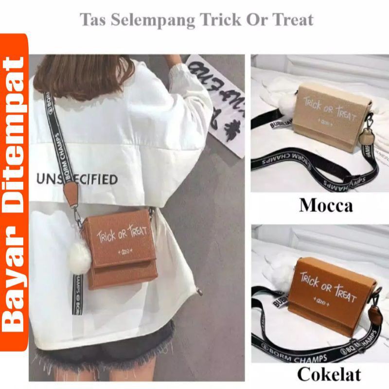 Tas Wanita Selempang Cantik Trick or Treat-Tas Modis Bergaya