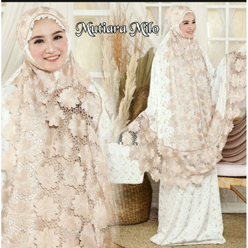 MUKENA PRADA PUTIH FULL RENDA BESAR/MUKENA DEWASA/MUKENA MEWAH / (COD)✅