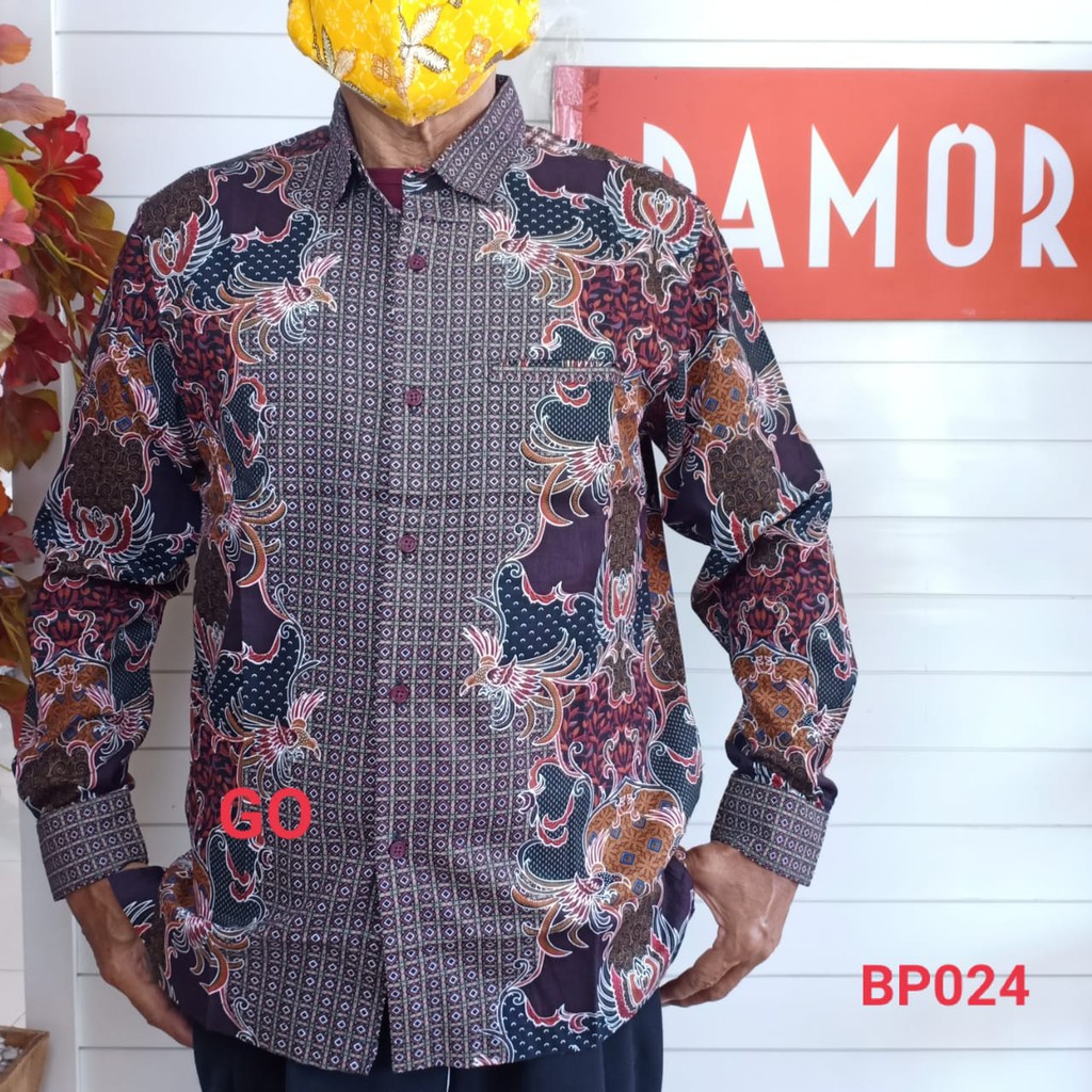 gof BRLA DAMOR (CRESSIDA) BATIK Cowok Pakaian Pria Kemeja Batik Reguler Lengan Panjang