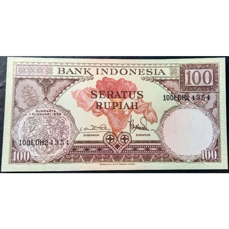 UANGKUNO 100 RUPIAH THN 1959