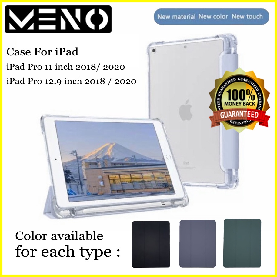 MENO Smart Casing iPad Pro 11 12.9 2018 2020 2021 inch Cover Case pen stand tab standing