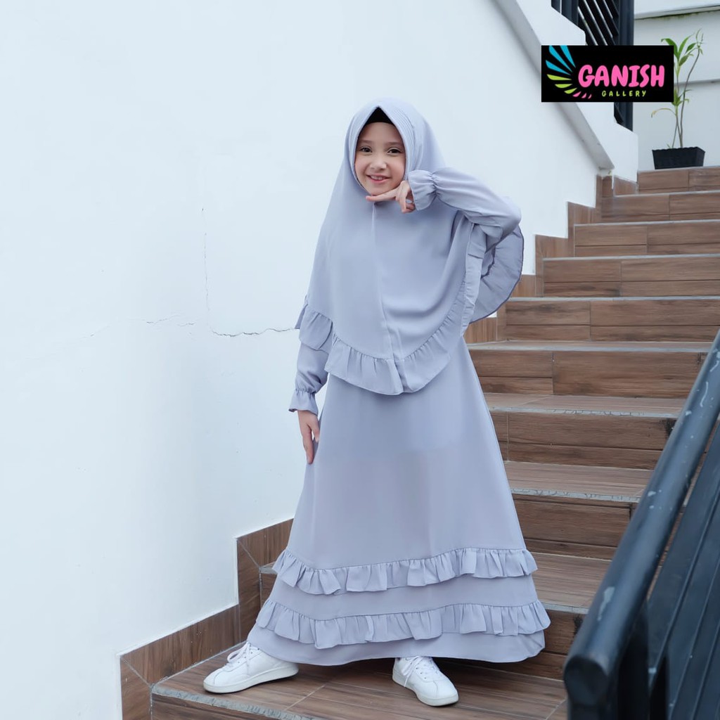 Gamis Anak Syari Baju muslim anak perempuan set hijab Gamis anak 8 sampai 13 thn