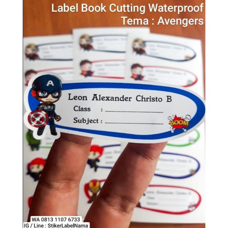 

AVENGER LABEL BOOK CUTTING WATERPROOF / LABEL BOOK WATERPROOF / LABEL BUKU / STIKER BUKU SEKOLAH