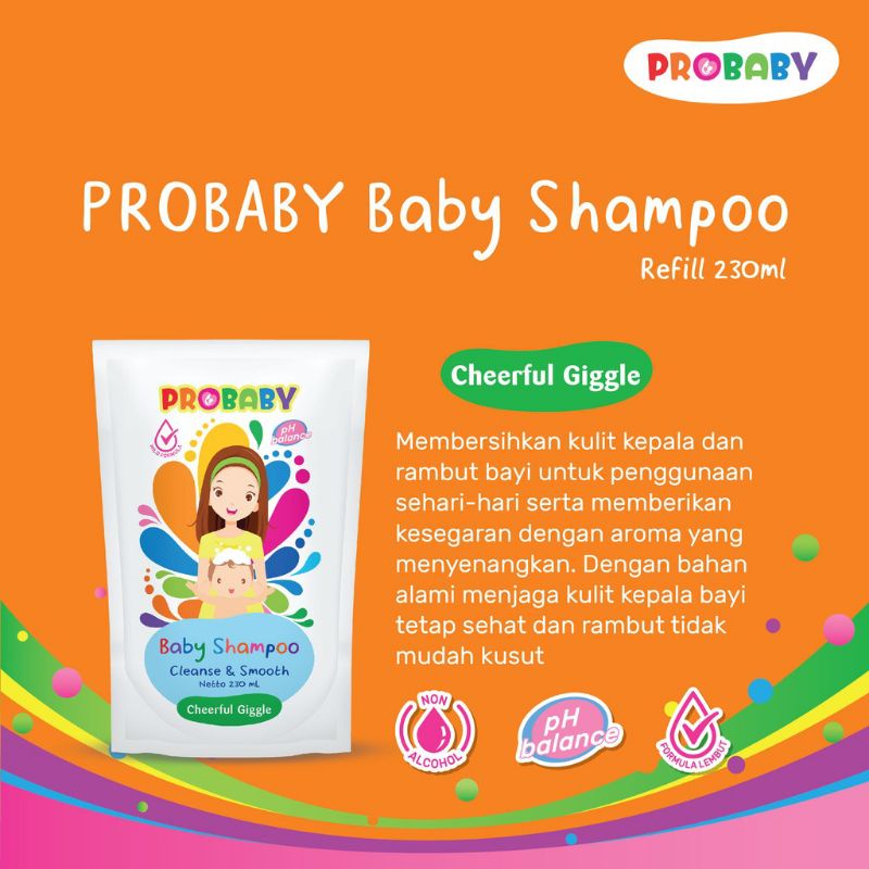 Probaby Bath and Shampoo Refill 230 ml / Sabun Sampo Bayi Anak Pro Baby