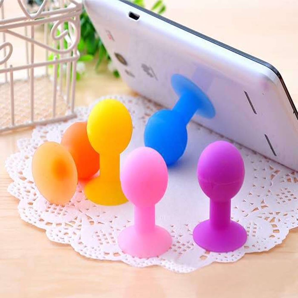 (1 Pcs WARNA Acak) Ctopus Bola Grosir Malas Desktop Silicone Suction Cup Phone Holder