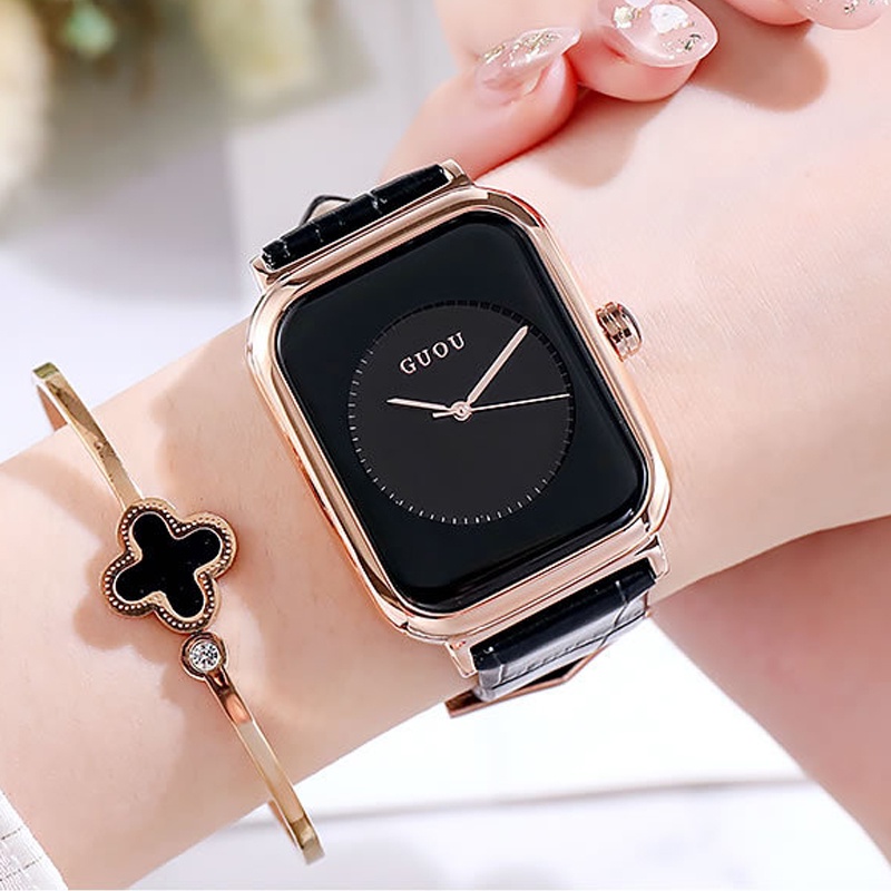 SANGCAKRA COD - Jam Tangan Wanita Terbaru 2023 Korea Dewasa Iph500abl Trendy Kekinian Strap PU Dial Kotak - JW1