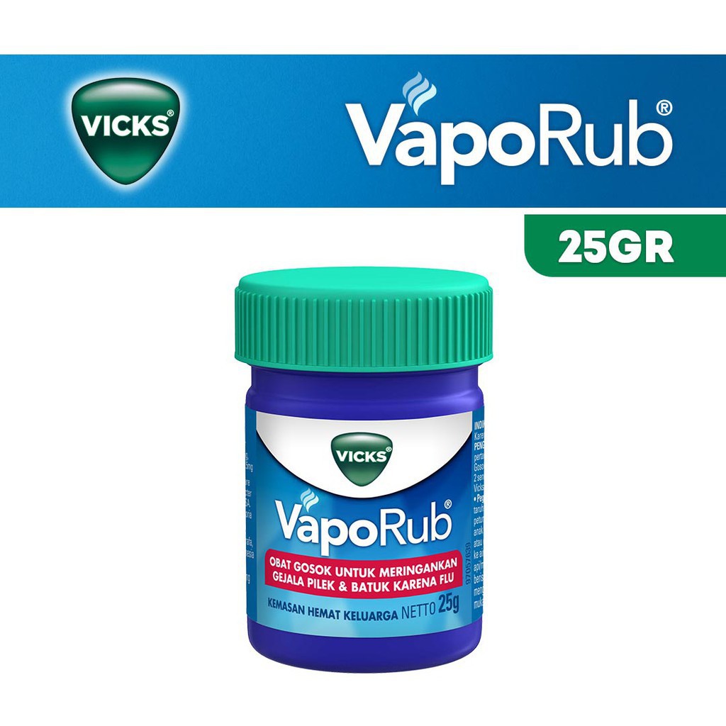 Vicks Vaporub 25 gr Original Balsem Pilek Batuk Pegal