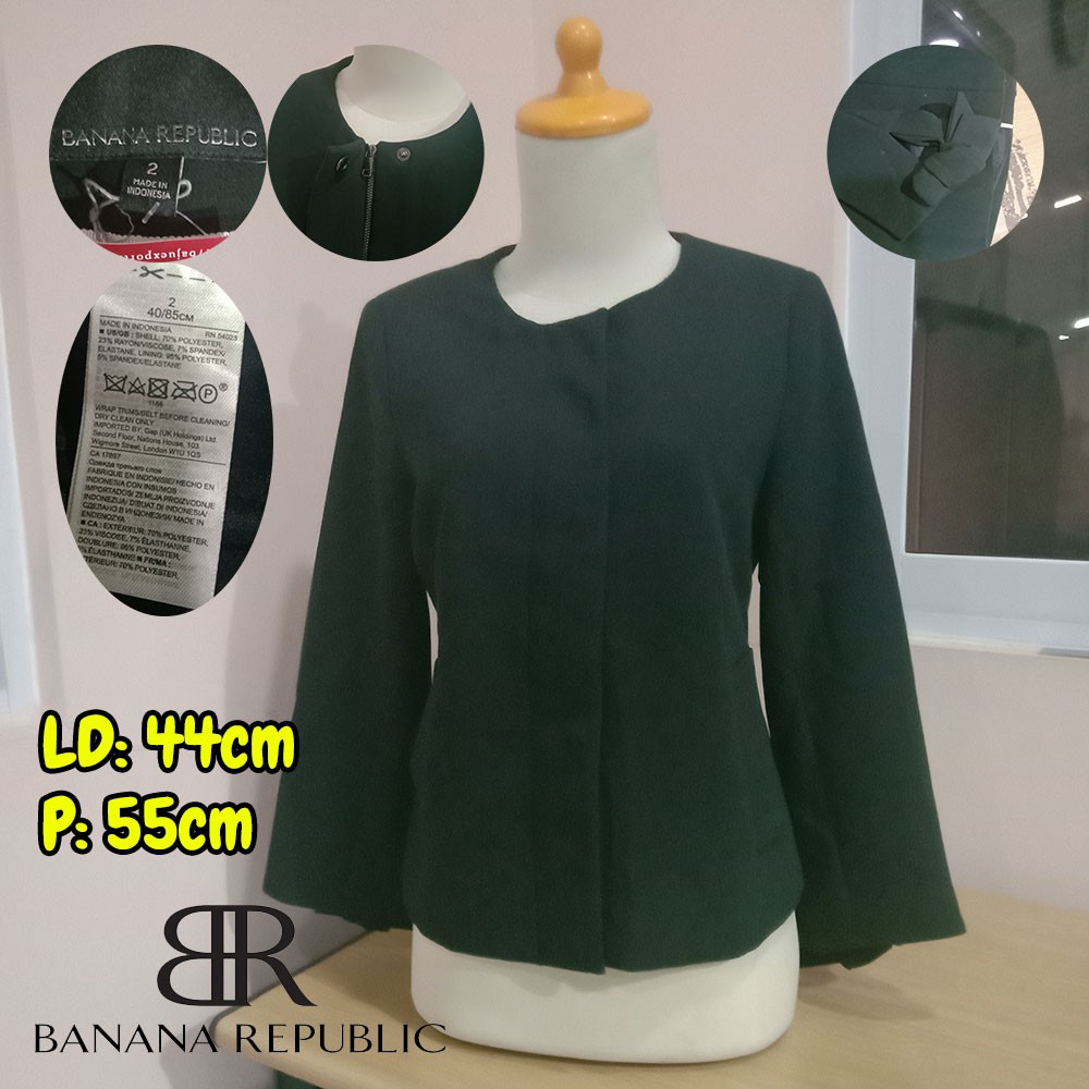 Jaket Wanita BANANA REPUBLIC Kancing & Zip Hitam