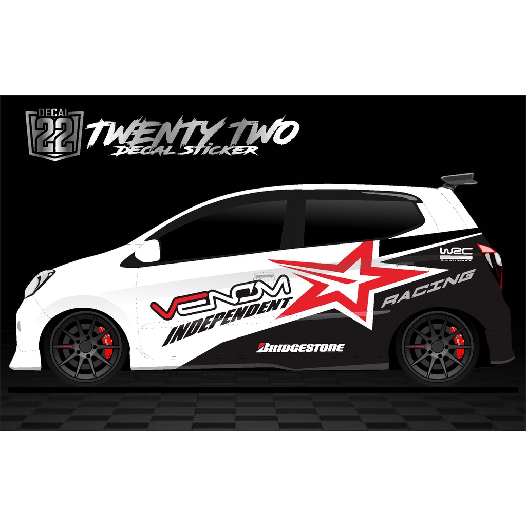 STIKER DECAL MOBIL AGYA/AYLA STRIPING AGYA /AYLA KODE 11 DUA DUA DECAL