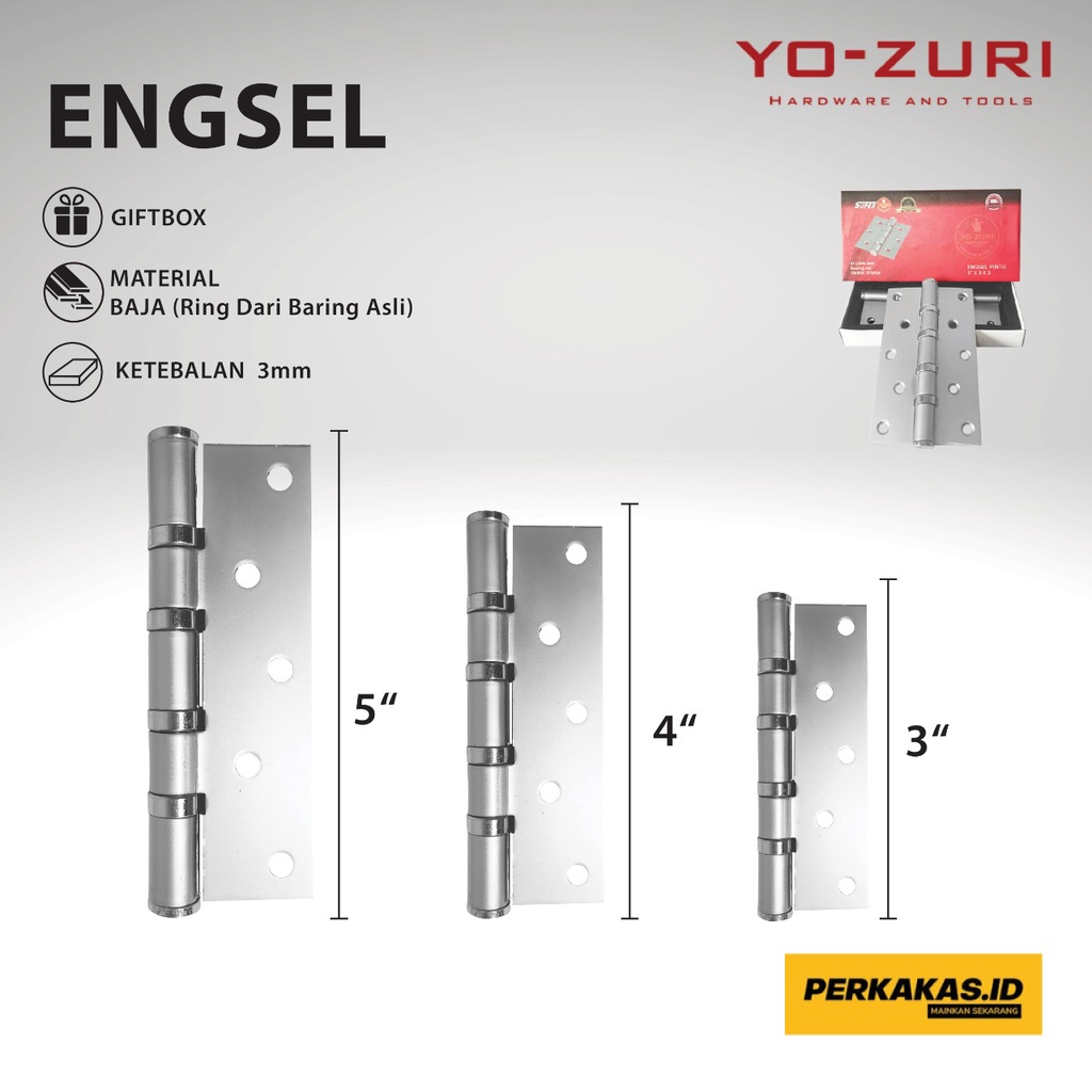 Engsel Pintu Jendela Rumah Stainlees Steel 304 Tebal Bering Original 1 Set YOZURI