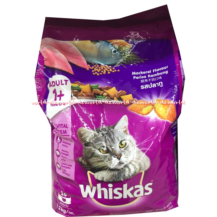 Whiskas 1,2kg adult 1+ Makanan Kucing Whiskas Makarel mackerel makanan Kucing Dewasa