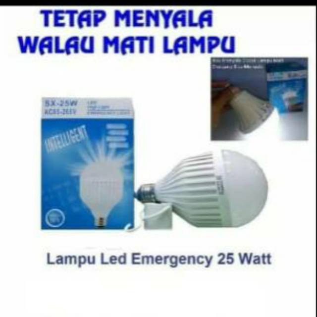 Lampu Led Emergency sx-25 Watt/ lampu sentuh nyala/ bohlam mati lampu nyala