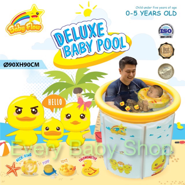 Kolam Bayi / Spa BABY FLOW Duck / Bebek - Swimming Pool DELUXE Jumbo 90 x 90 Bathtub NEW DESIGN