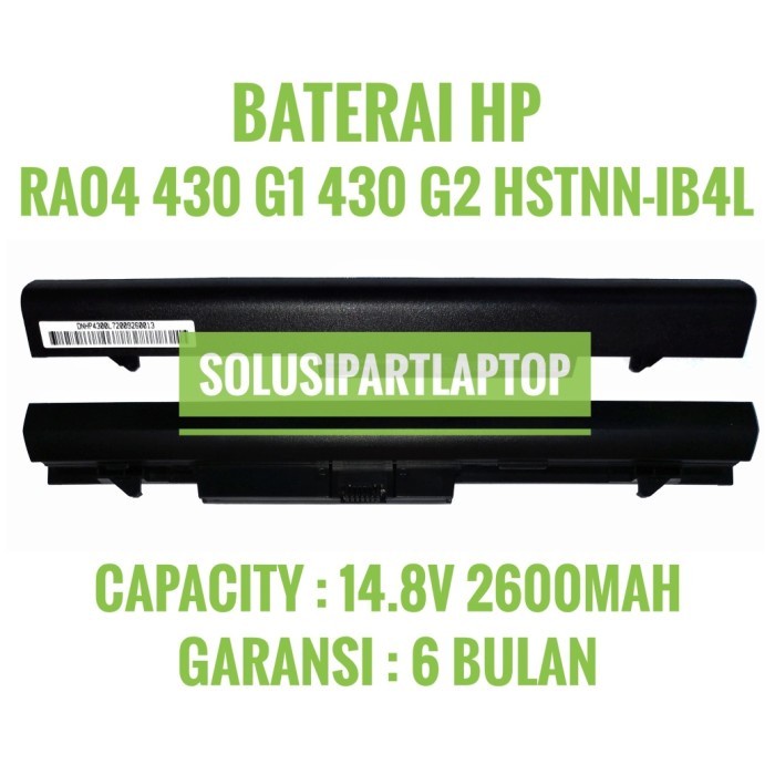 Baterai Laptop HP ProBook 430 430-G1 430-G2 RA04