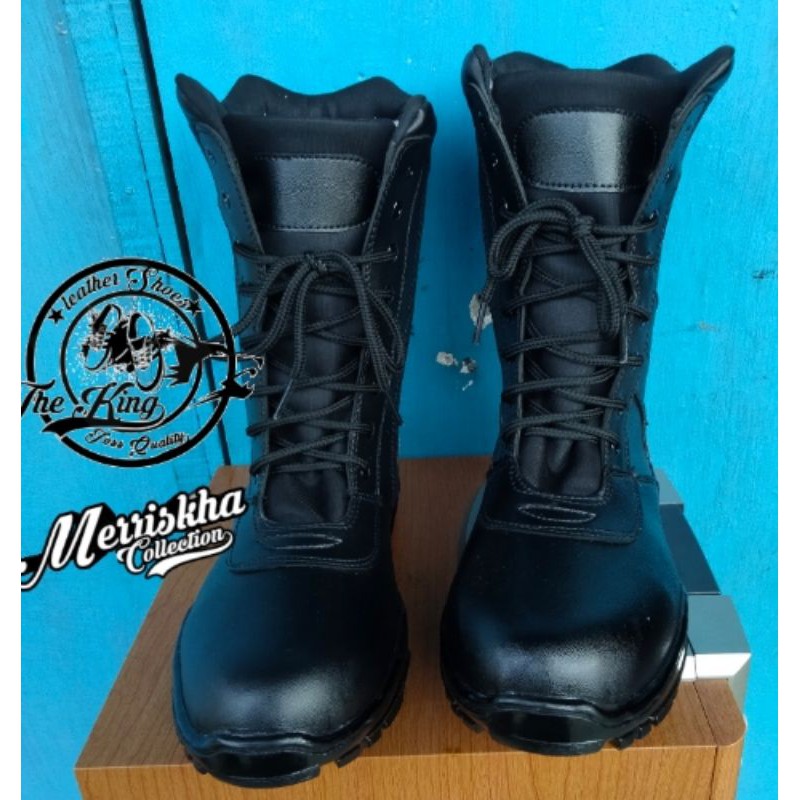 Sepatu PDL PDH Boots TNI POLISI SATPAM Pria Safety Boot CROCODILE Kulit Sapi Asli Touring