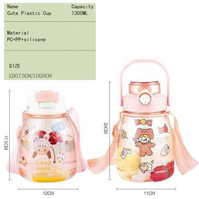 Botol Minum Anak BPA Free Model Lucu Unik dengan Sedotan 1300ML