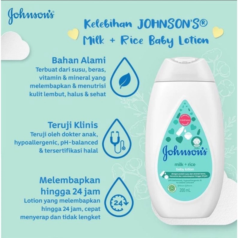 JOHNSON&amp;JOHNSON Baby Milk Lotion 200ml