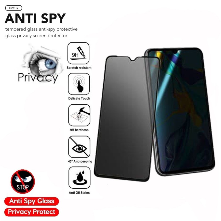 Tempered Glass Spy Anti Gores Privacy Realme C20 Realme C11 2021 Series Screen Guard SPY - Realme C1
