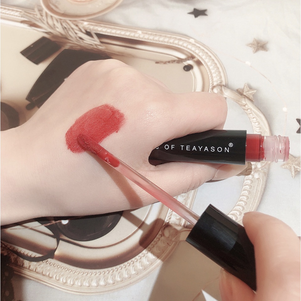 TEAYASON Black Lip Glaze Glossy Lip Gloss Lipstik Brightens and moisturizes the lips TD009